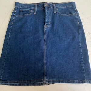 J.Crew Denim Pencil Skirt Women's Size 10 Medium Wash Classic Straight Skirt NWT